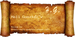 Hell Gusztáv névjegykártya